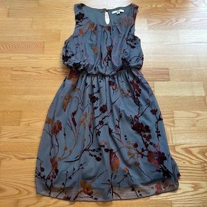 Ya brand. Cotton/polyester blend. Burnt velvet decorations in rust/ gold colors